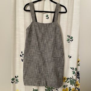 Abercrombie & Fitch Black & White Checkered Tweed Shift Dress